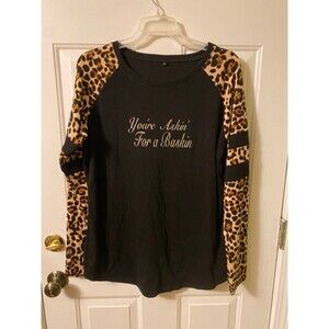 Leopard baseball tee askin for a baskin xl